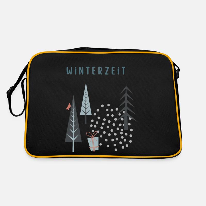 Winterzeit - das Winter Schneee Schneeflocken Retro Tasche
