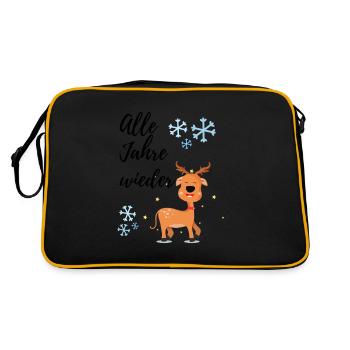 Winter Time - The Winter Snows Snowflakes - Retro Bag - black/gold - Back
