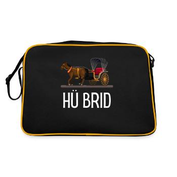 Hü Brid - Funny Hybrid Car - Horse Saying - Retro Bag - black/gold - Back
