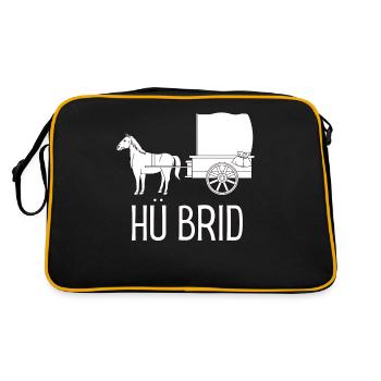Hü Brid - Funny Hybrid Car - Horse Saying - Retro Bag - black/gold - Back