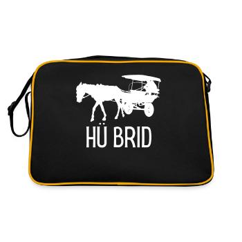 Hü Brid - Funny Hybrid Car - Horse Saying - Retro Bag - black/gold - Back
