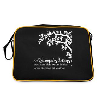 Tree of Life - Life Tree Quote - Retro Bag - black/gold - Back
