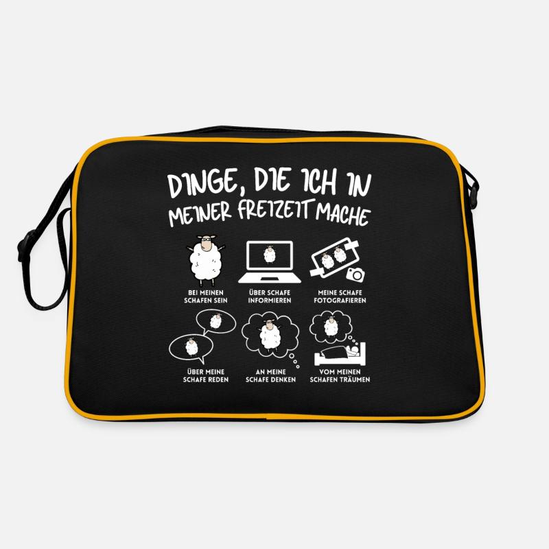 Lustiger Schaf Schafe Schäferei Schafhirte Retro Tasche