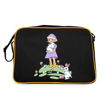 Easter Easter Bunny Kids Rabbit Easter Eggs Eggs - Retro Bag - black/gold - Back