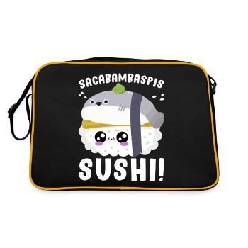 Poisson Meme Cuisine Japonaise - Sac Retro - noir/or - Dos