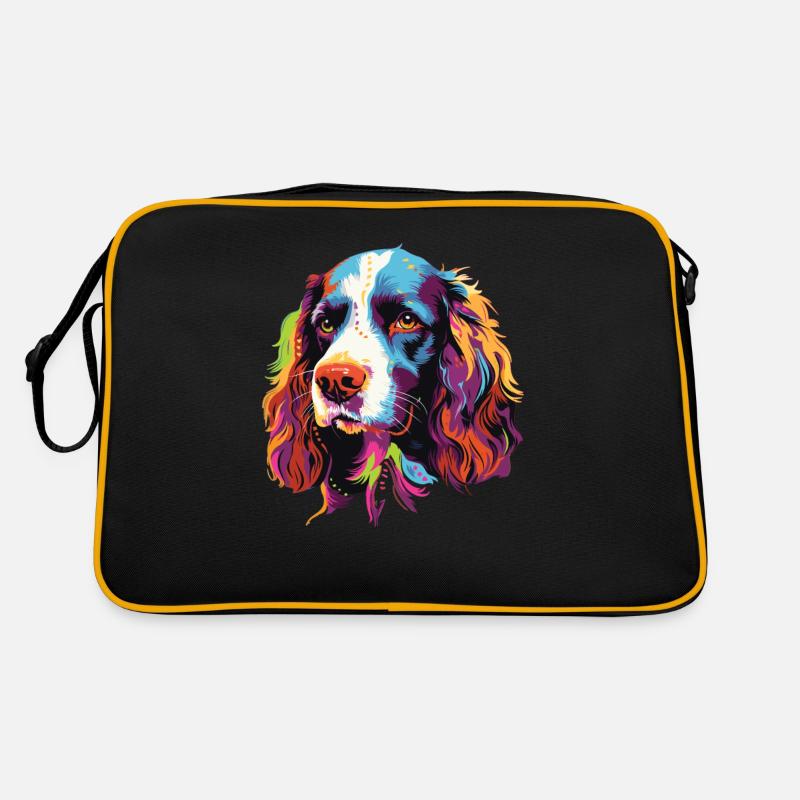 Aquarelle colorée anglais Springer Spaniel Sac Retro