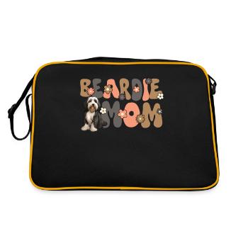 Bearded Collie Groovy Beardie Mom - Retro Bag - black/gold - Back