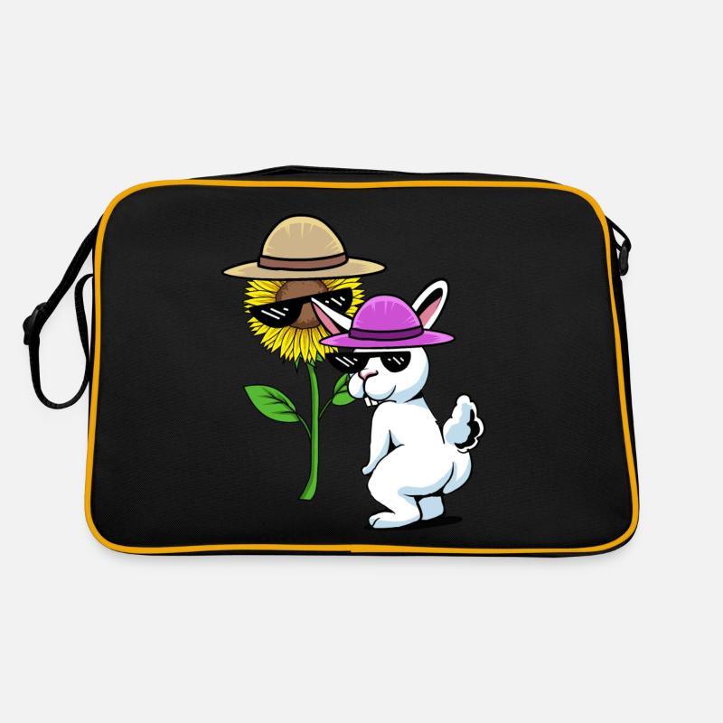 Fantasy Bunny Rabbit Lunettes Jardin de tournesol Sac Retro