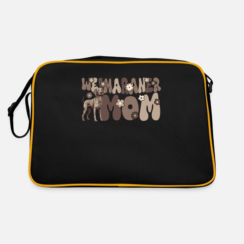 Weimaraner Groovy Weimaraner Mom - Retro Tasche - Schwarz/Gold