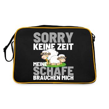 MES MOUTONS ONT BESOIN DE MOI Berger de mouton drôle - Sac Retro - noir/or - Dos