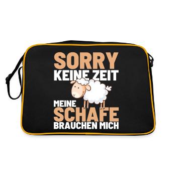 MES MOUTONS ONT BESOIN DE MOI Berger de mouton drôle - Sac Retro - noir/or - Dos