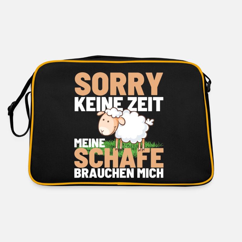 MEINE SCHAFE BRAUCHEN MICH Lustiger Schaf Schäfer Retro Tasche