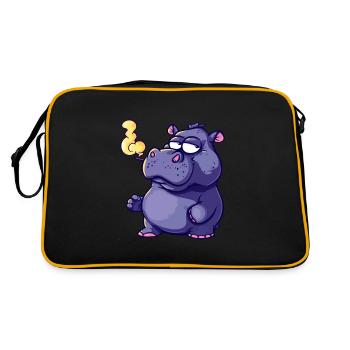 Hippopotamus Smoker Smoke Joint - Retro Bag - black/gold - Back