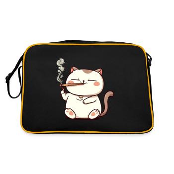 Cat Smoker Smoke Joint - Retro Bag - black/gold - Back