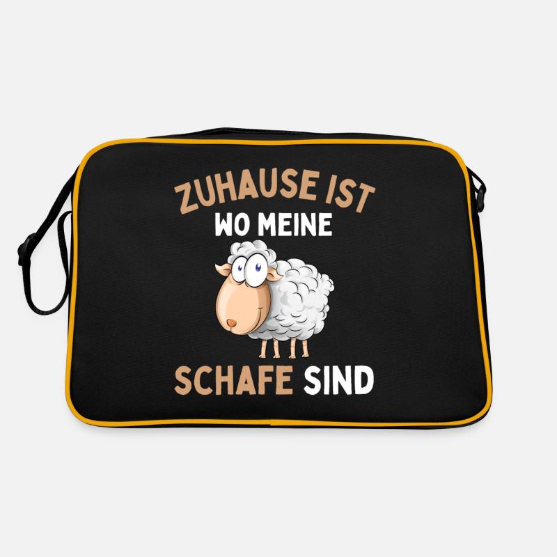 Zuhause ist wo meine Schafe sind! Schaf Schäfer Retro Tasche