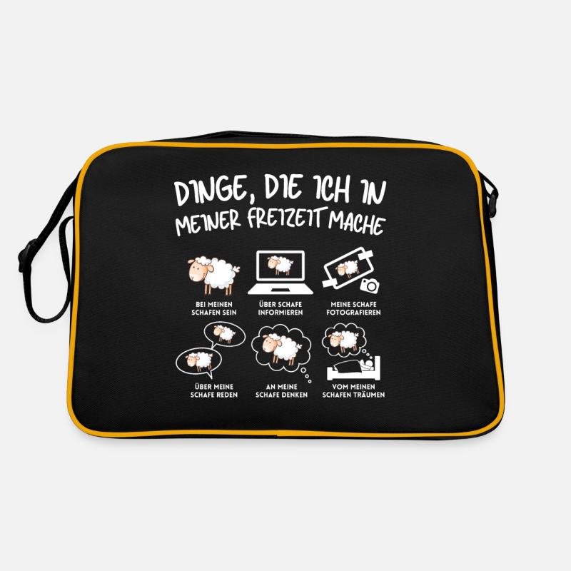 Lustiger Schaf Schafe Schäferei Schafhirte Retro Tasche