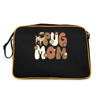 Pug Groovy Pug Mom - Retro Bag - black/gold - Back