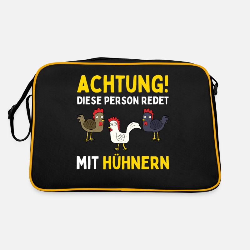 ATTENTION, I'M TALKING TO CHICKENS! Funny Chicken Egg Retro Bag