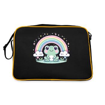 Kawaii grenouille arc-en-ciel motif mignon - Sac Retro - noir/or - Dos
