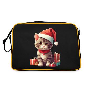 Chat de Noël Saint-Nicolas Père Noël chats - Sac Retro - noir/or - Dos