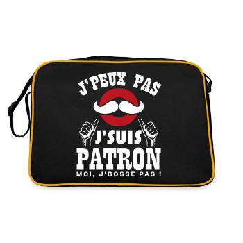 Ich kann nicht, ich bin ein Chef - Retro Tasche - Schwarz/Gold - Hinten