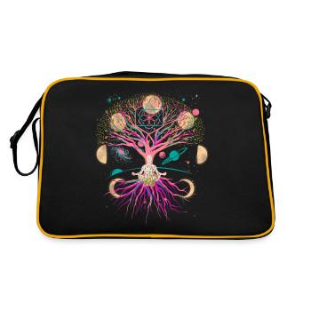 Moon Tree Meditation Meditate Universe Fantasy - Retro Bag - black/gold - Back