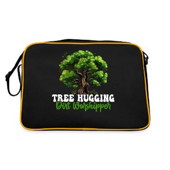 Baumschützer und Umweltschützer - Retro Tasche - Schwarz/Gold - Hinten