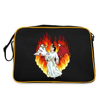 Fiery Hell Beyond Angel Satan Horror Devil - Retro Bag - black/gold - Back
