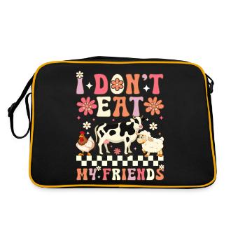 Groovy Vegan Plant-Based Diet Veganism - Retro Bag - black/gold - Back