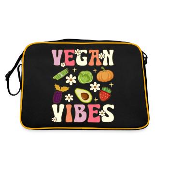 Véganisme à base de plantes Groovy - Sac Retro - noir/or - Dos