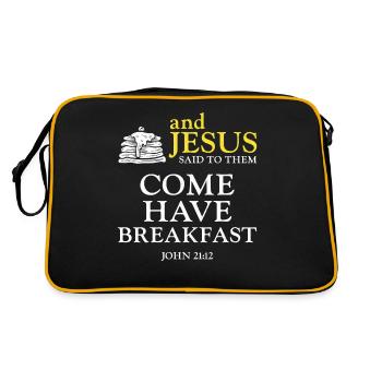 Citation biblique pour enfants amoureux des crêpes - Sac Retro - noir/or - Dos