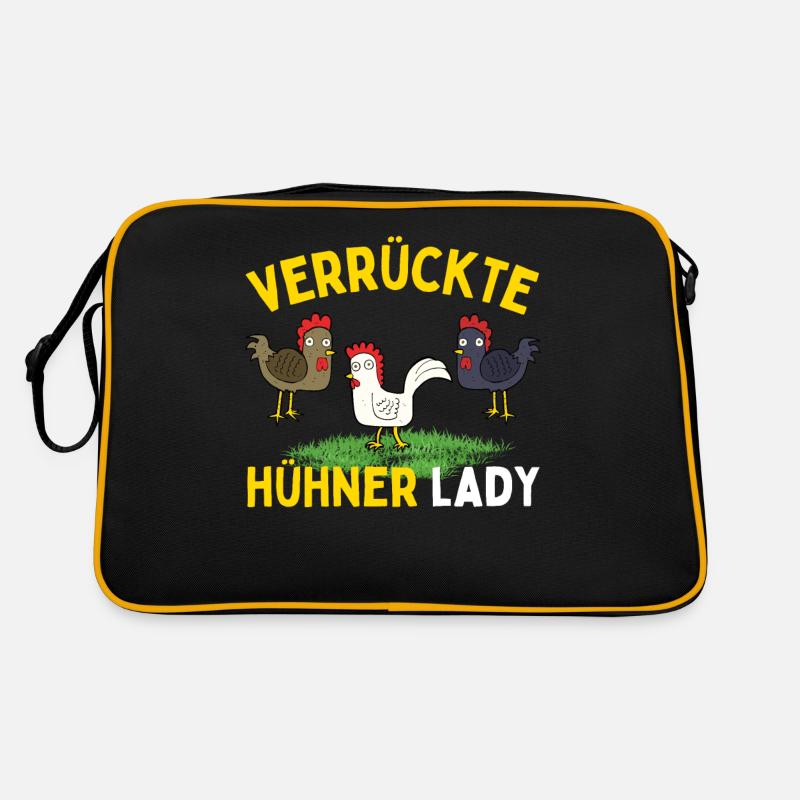 CRAZY CHICKENS LADY Funny Farmer Chickens Retro Bag