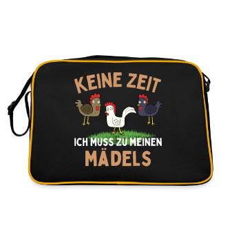 NO TIME! I HAVE TO GO TO MY GIRLS! Chickens - Retro Bag - black/gold - Back
