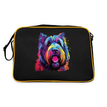 Aquarelles Colorées Bouvier des Flandres - Sac Retro - noir/or - Dos
