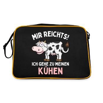 I'VE HAD ENOUGH! I'M GOING TO MY COWS! Fun - Retro Bag - black/gold - Back