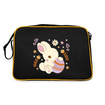 Easter Easter Eggs Easter Bunny Egg Child Baby - Retro Bag - black/gold - Back