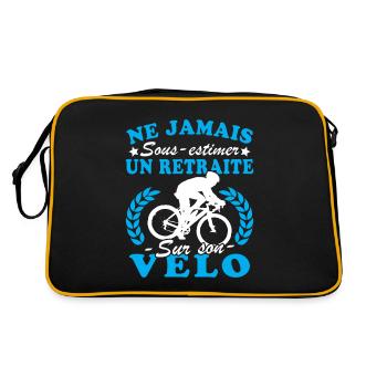 Un Retraité Sur Son Vélo Humour Retraite Cycliste - Sac Retro - noir/or - Dos