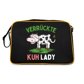 CRAZY COW LADY - Funny Farmer's Wife Farmer - Retro Bag - black/gold - Back