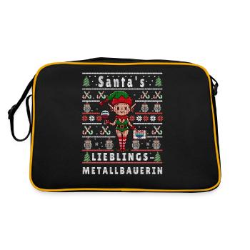 Ugly Christmas SANTA'S FAVORITE METALWORKER - Retro Bag - black/gold - Back