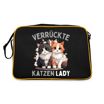 FOLLE DAME DES CHATS ! Drôles De Femmes Chats - Sac Retro - noir/or - Dos