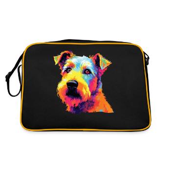 Aquarelle colorée Lakeland Terrier - Sac Retro - noir/or - Dos