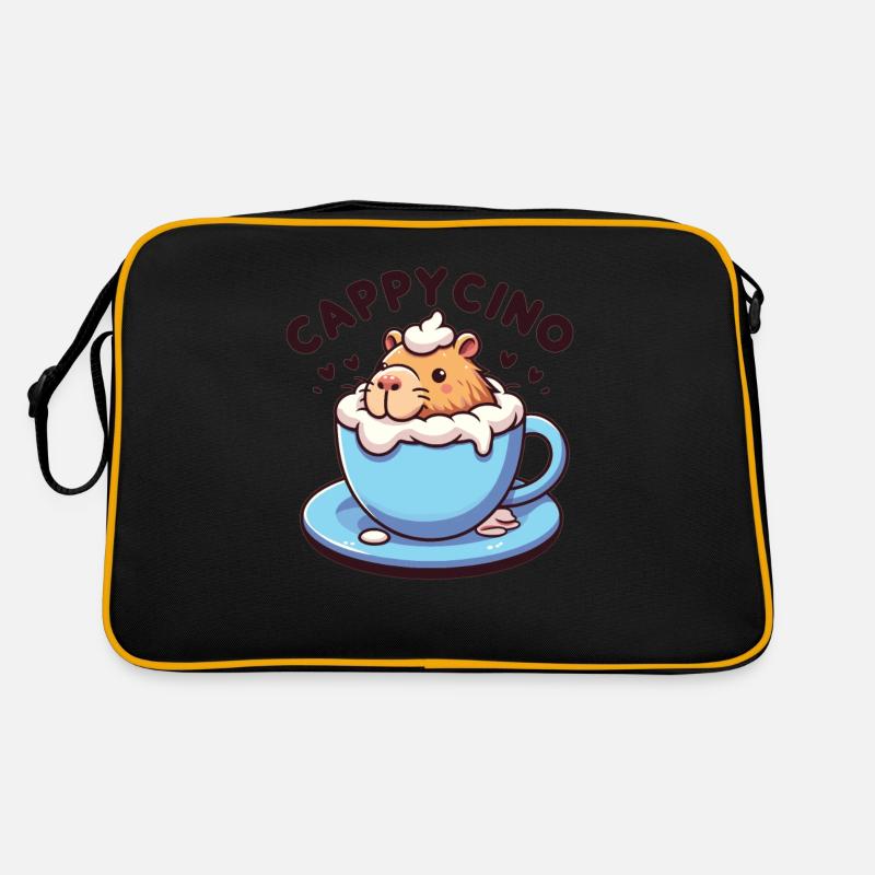 Cappyccino Capybara Kaffee Cappuccino Retro Tasche