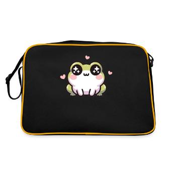 Kawaii grenouille mignon motif - Sac Retro - noir/or - Dos
