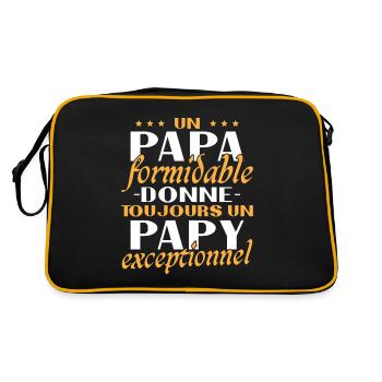 Un papa formidable Papy exceptionnel cadeau - Sac Retro - noir/or - Dos