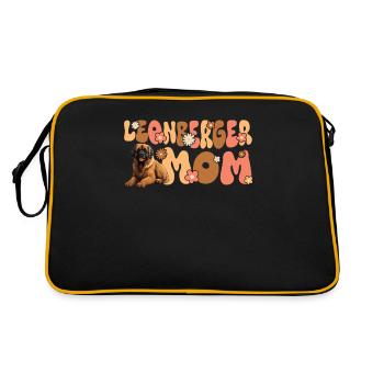 Leonberger Groovy Leonberger Mom - Retro Tasche - Schwarz/Gold - Hinten