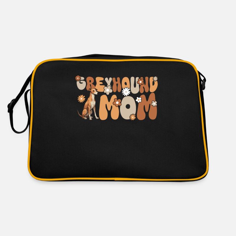 Greyhound Groovy Greyhound mom - Retro Bag - black/gold