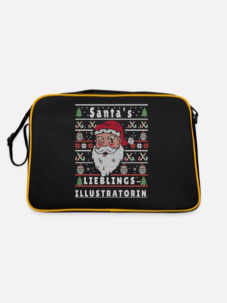Noël moche L’ILLUSTRATEUR PRÉFÉRÉ DU PÈRE NOËL - Sac Retro - noir/or - Dos