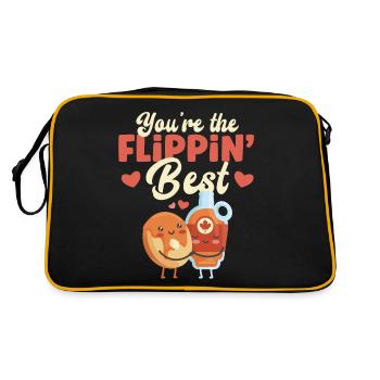 Amoureux des crêpes Les enfants font un jeu de mots : vous êtes le - Sac Retro - noir/or - Dos