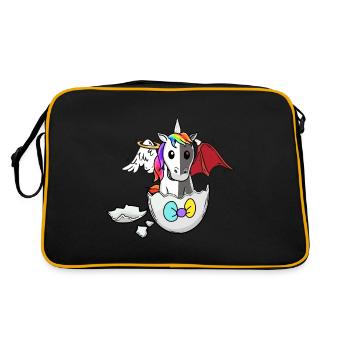 Baby Unicorn Birth Angel Devil Satanic Egg - Retro Bag - black/gold - Back