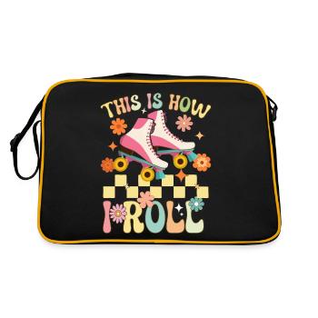Groovy Patinage à roulettes Rollschuhfahrer - Sac Retro - noir/or - Dos